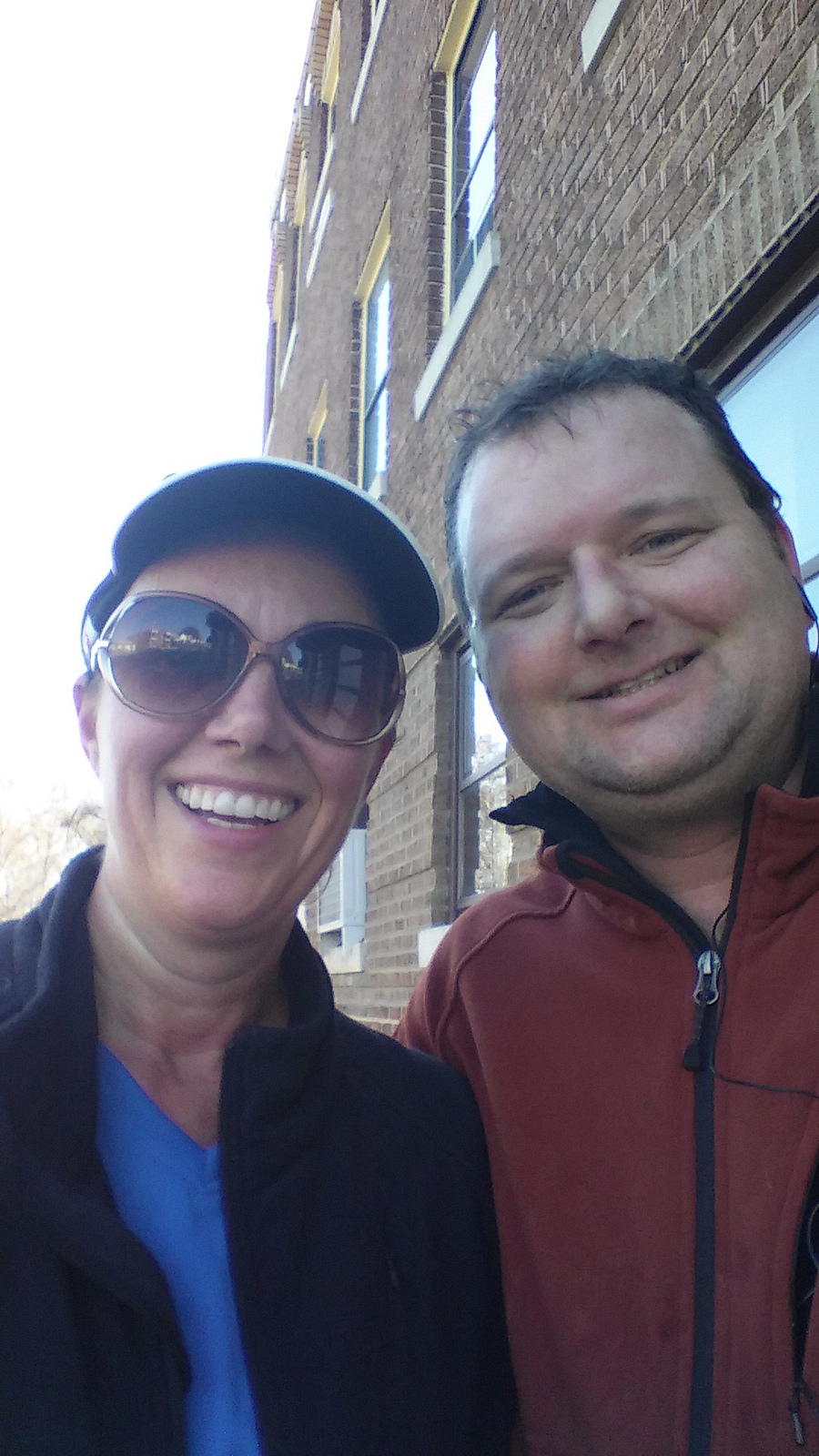 See how happy we looked after a run earlier this week? That could all change when Eric tries to teach me how to snowboard. 