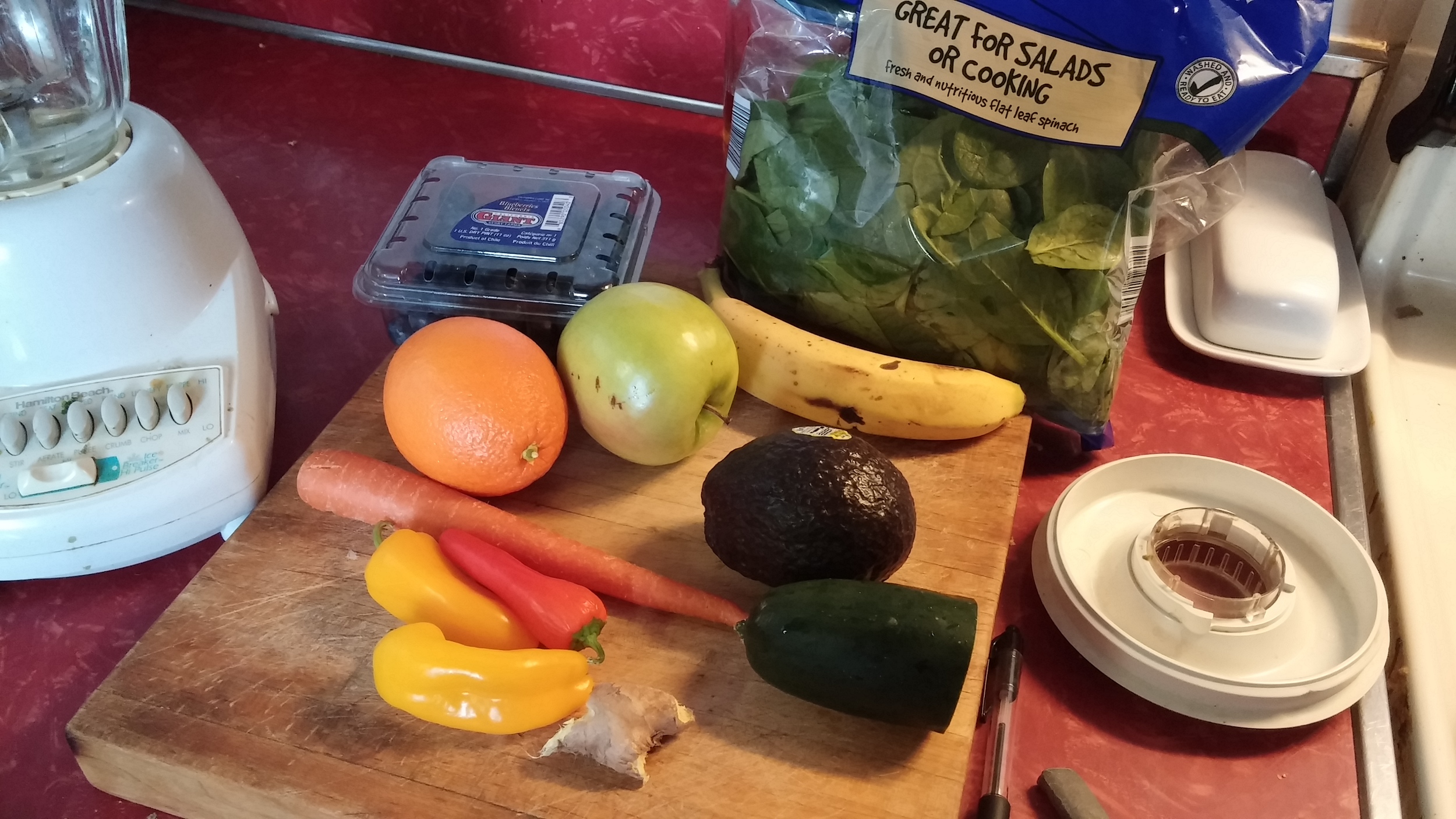Everything that went into my smoothie. 