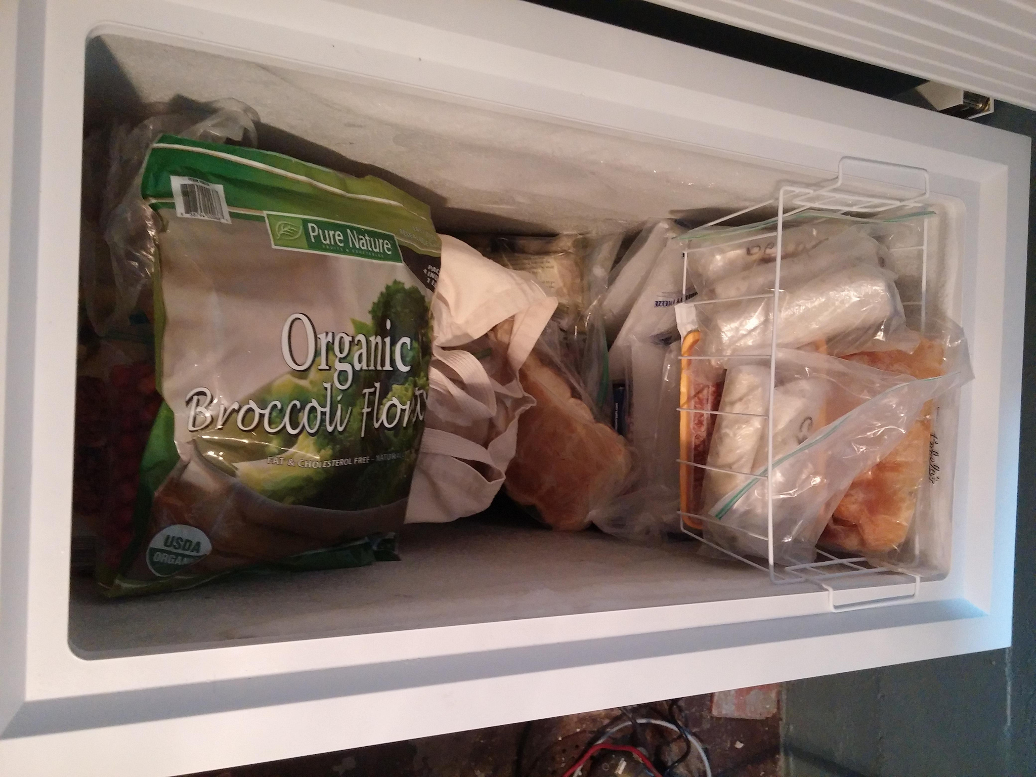 You can see the top of one of the bags to the right of the broccoli. I put the broccoli on top to make everything appear healthier. 