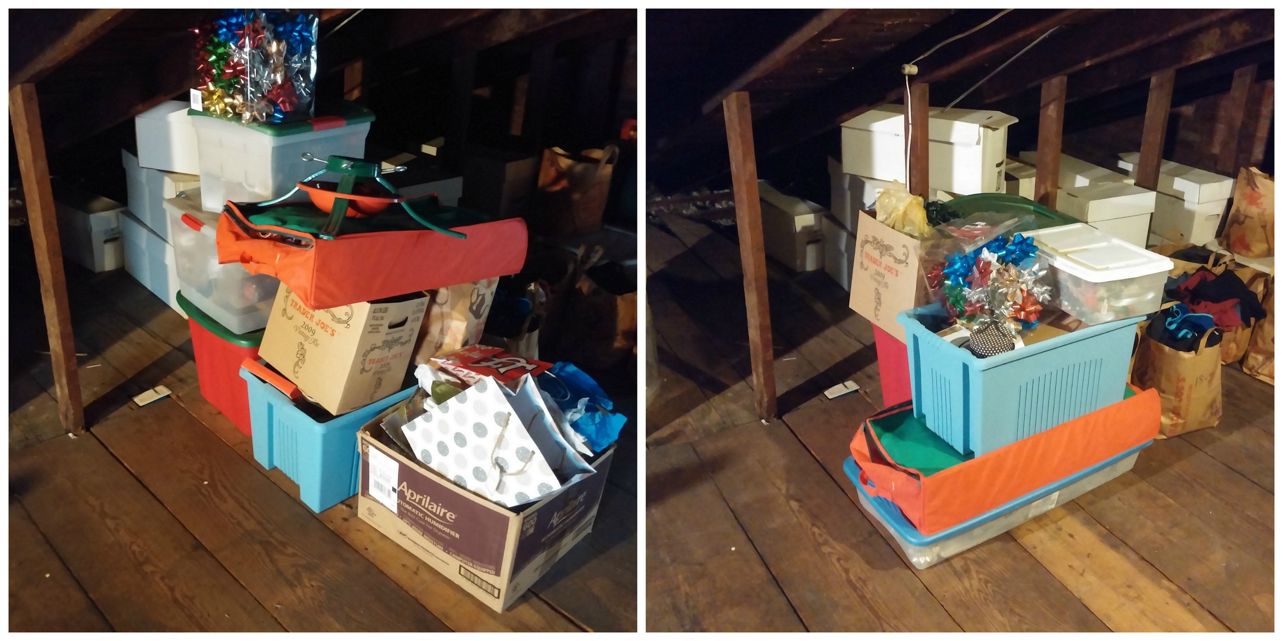 Christmas stuff, before and after