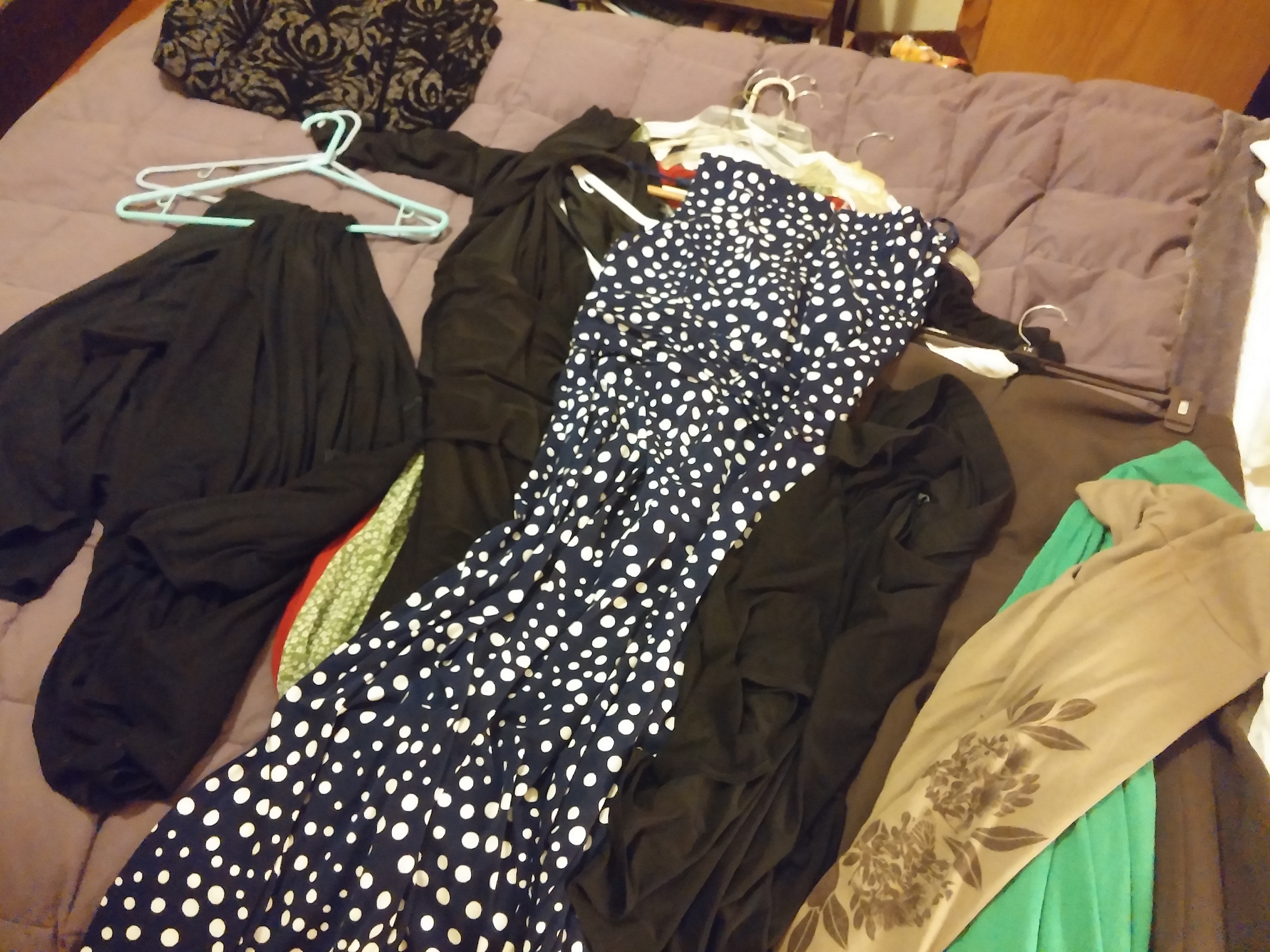 Dresses and skirts, in three sizes, rarely worn.