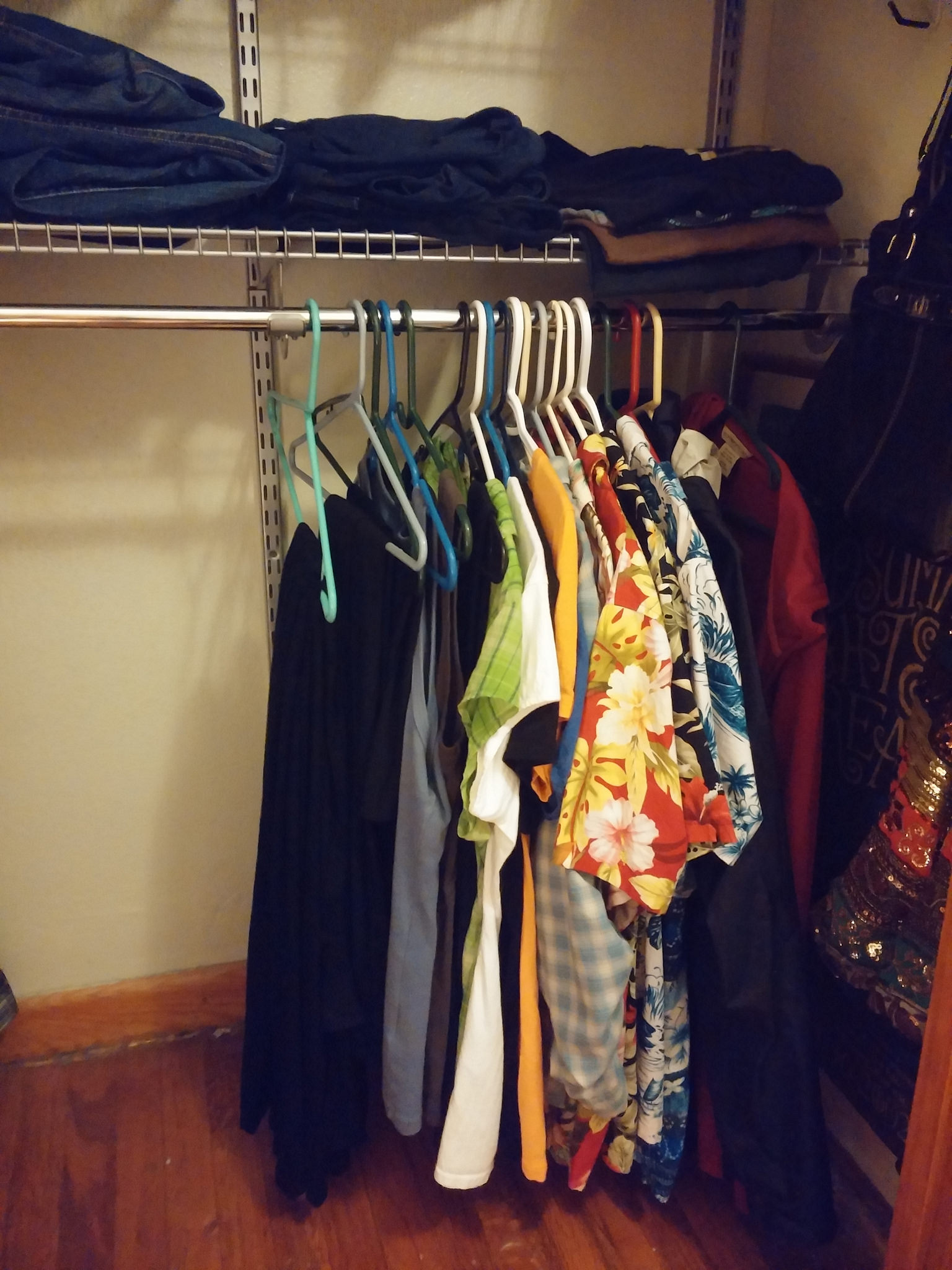 My entire summer capsule wardrobe, minus a few work shirts. 