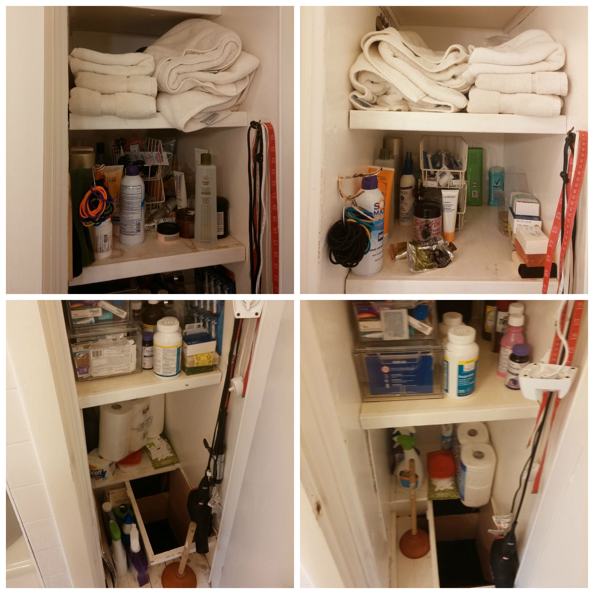 Closet: before and after, top and bottom