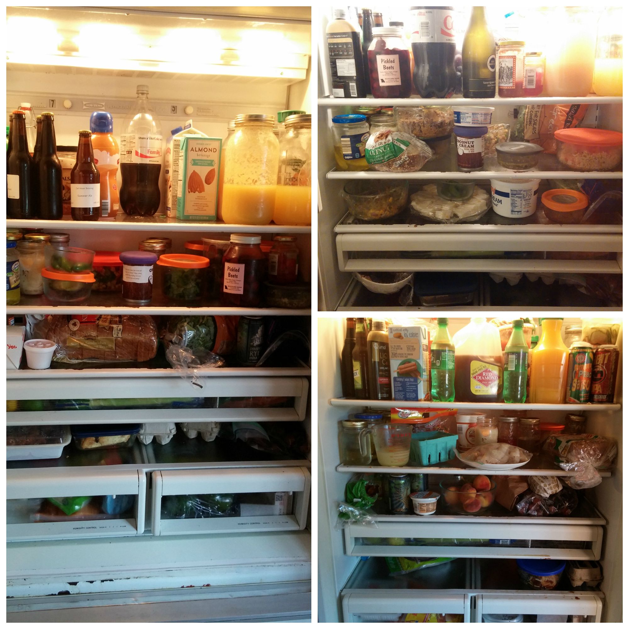 Current fridge on the left; recent fridge pics on the right