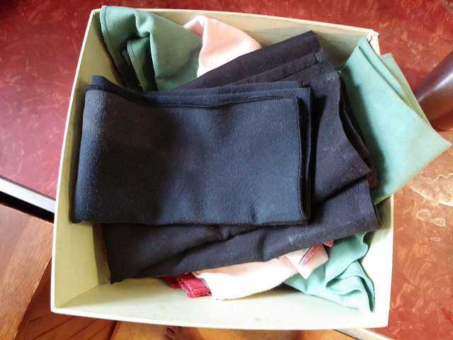 Our napkins - we have to keep this in a cabinet or it becomes a litter box. Damn cats. 