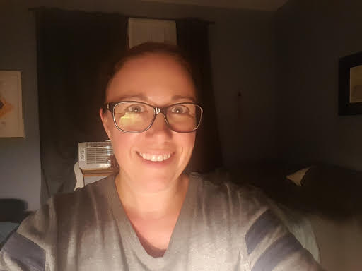 Me, glasses, no makeup. 