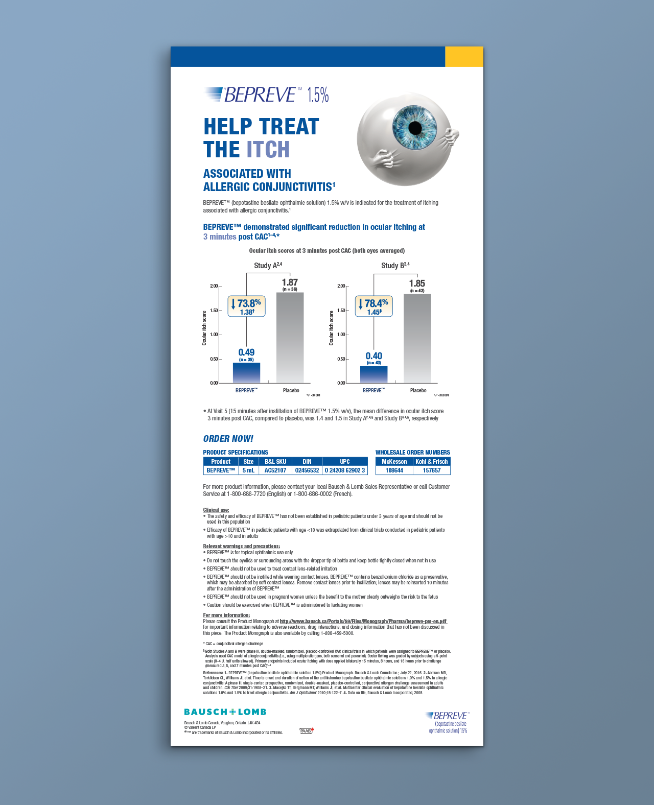 eBlast for Bepreve, used to treat itchy of the eyes due to allergies.
