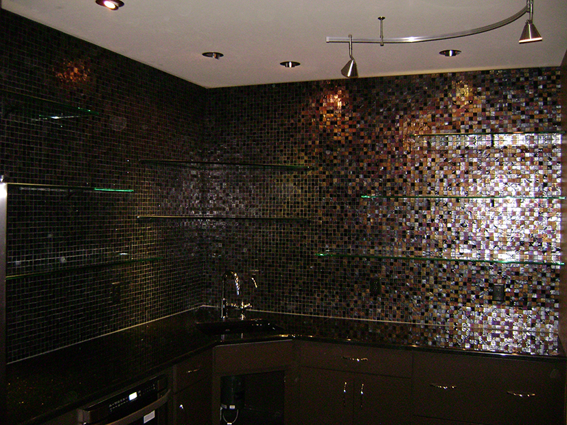 Heavy Glass Shelves set-in Glass Tile