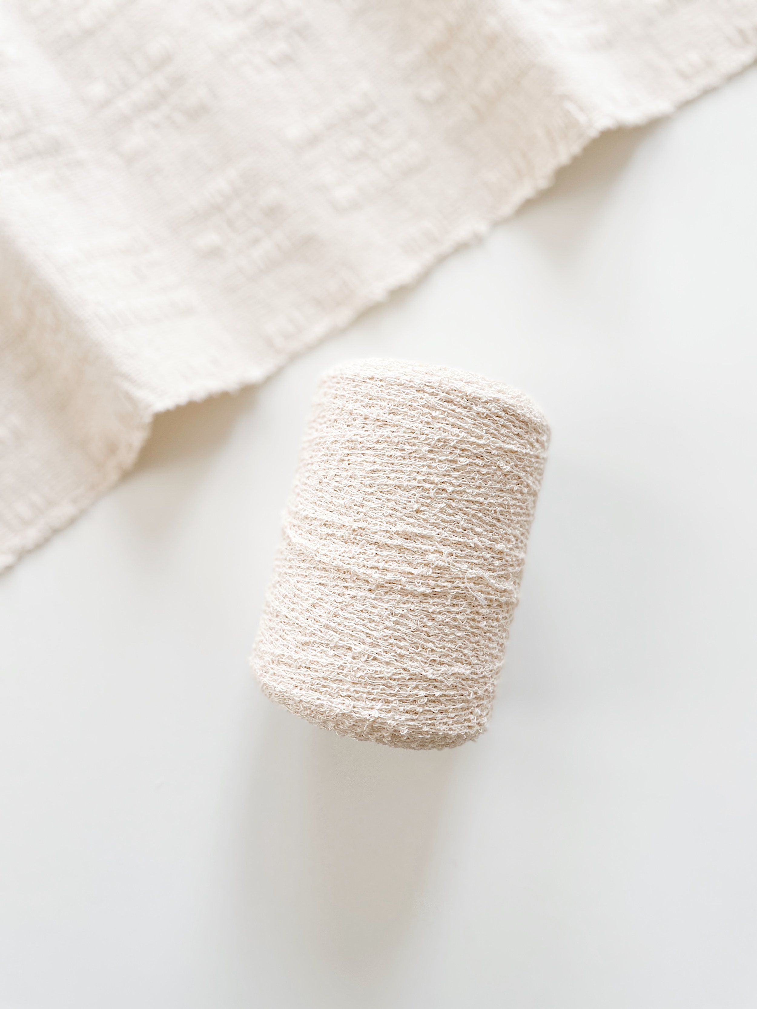 Cotton Boucle - 2 lb Cone Natural/White - GATHER Textiles Inc.