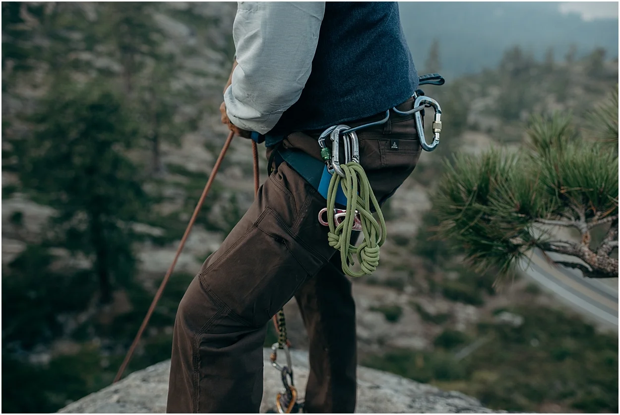 adventurous rock climbing wedding photos in truckee, California