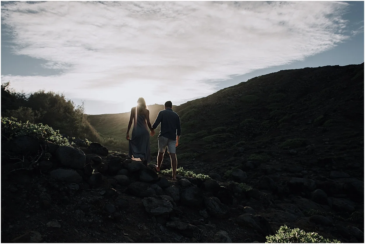 adventurous maui engagement session at nakalele point