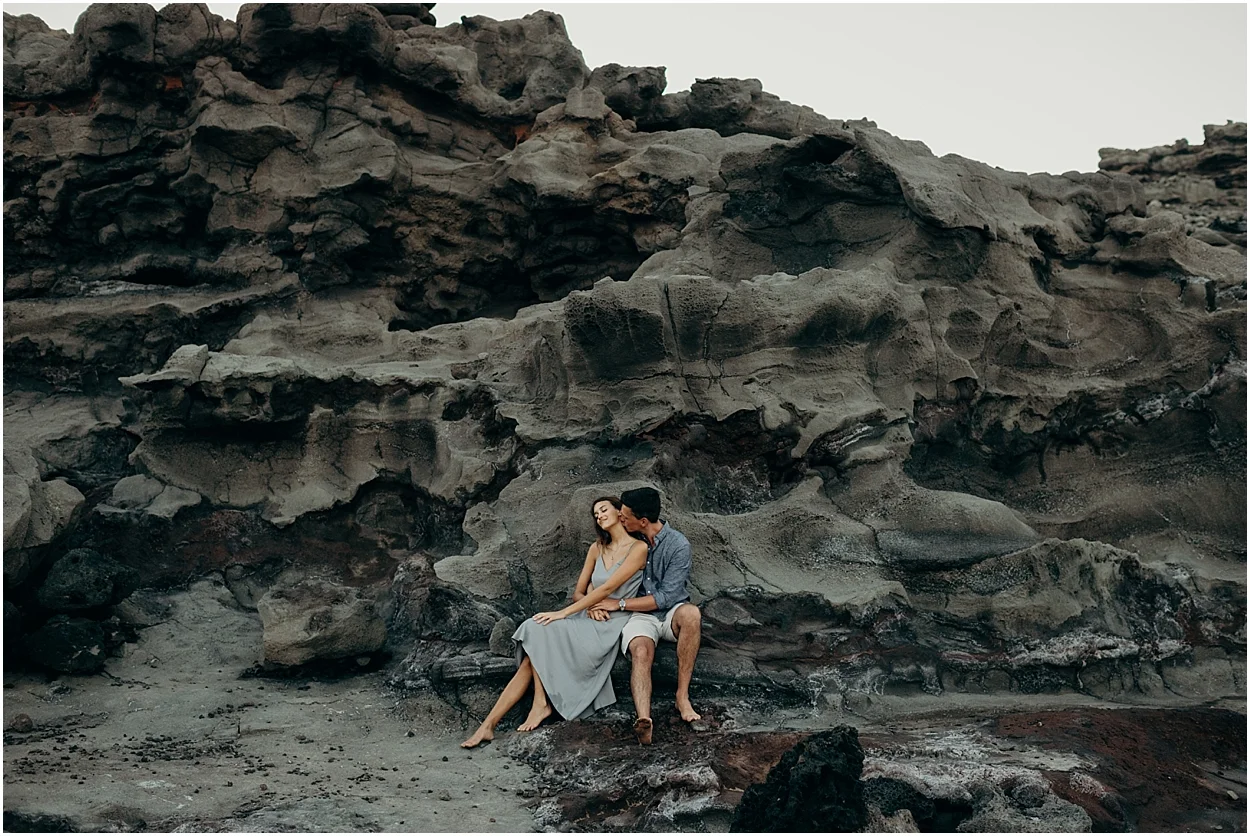 adventurous maui engagement session at nakalele point