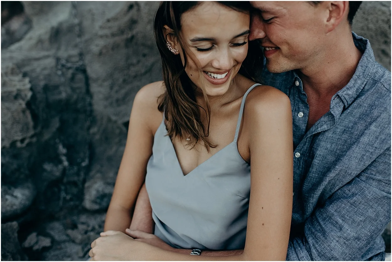 adventurous maui engagement session at nakalele point