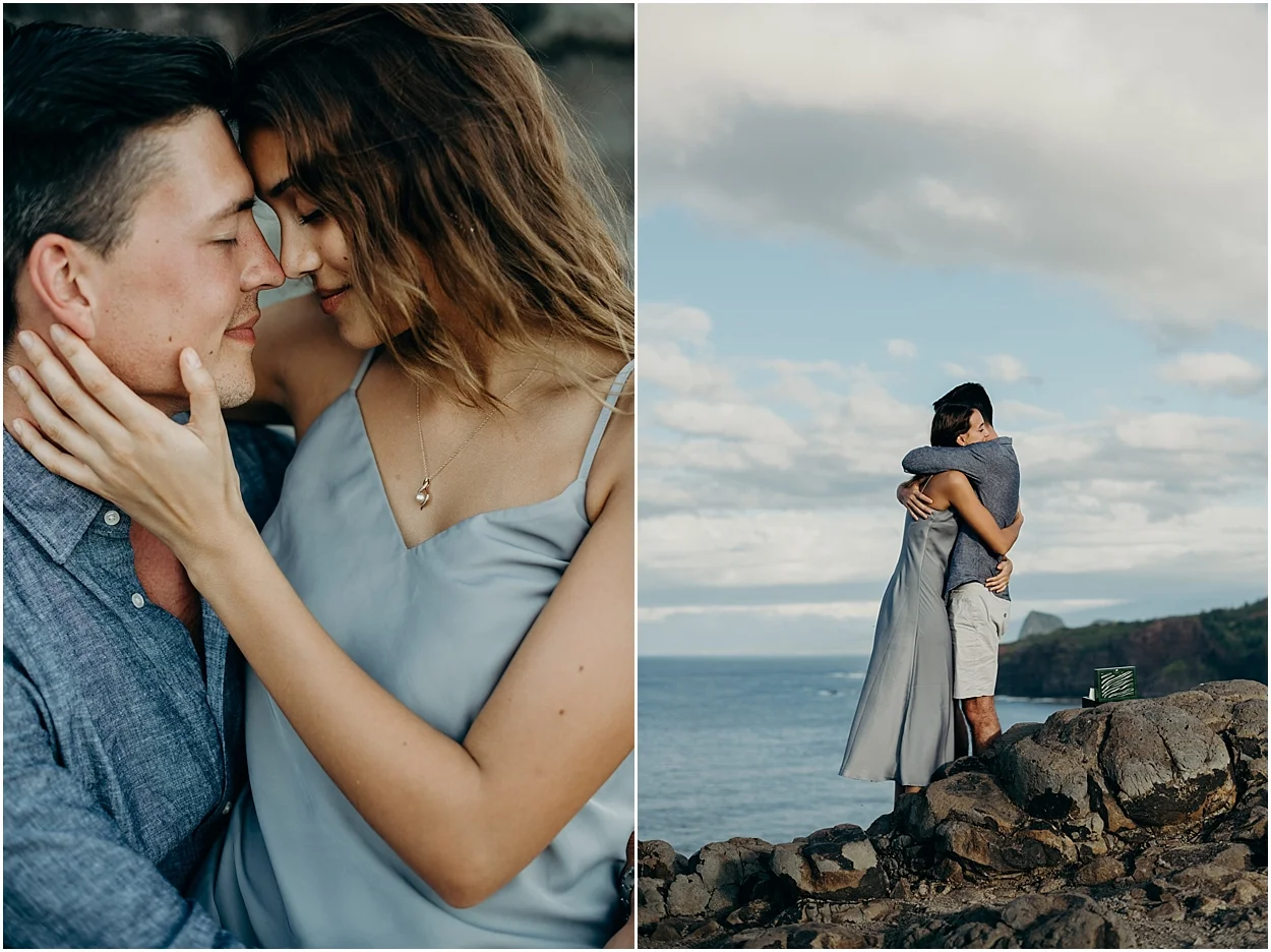 adventurous maui engagement session at nakalele point
