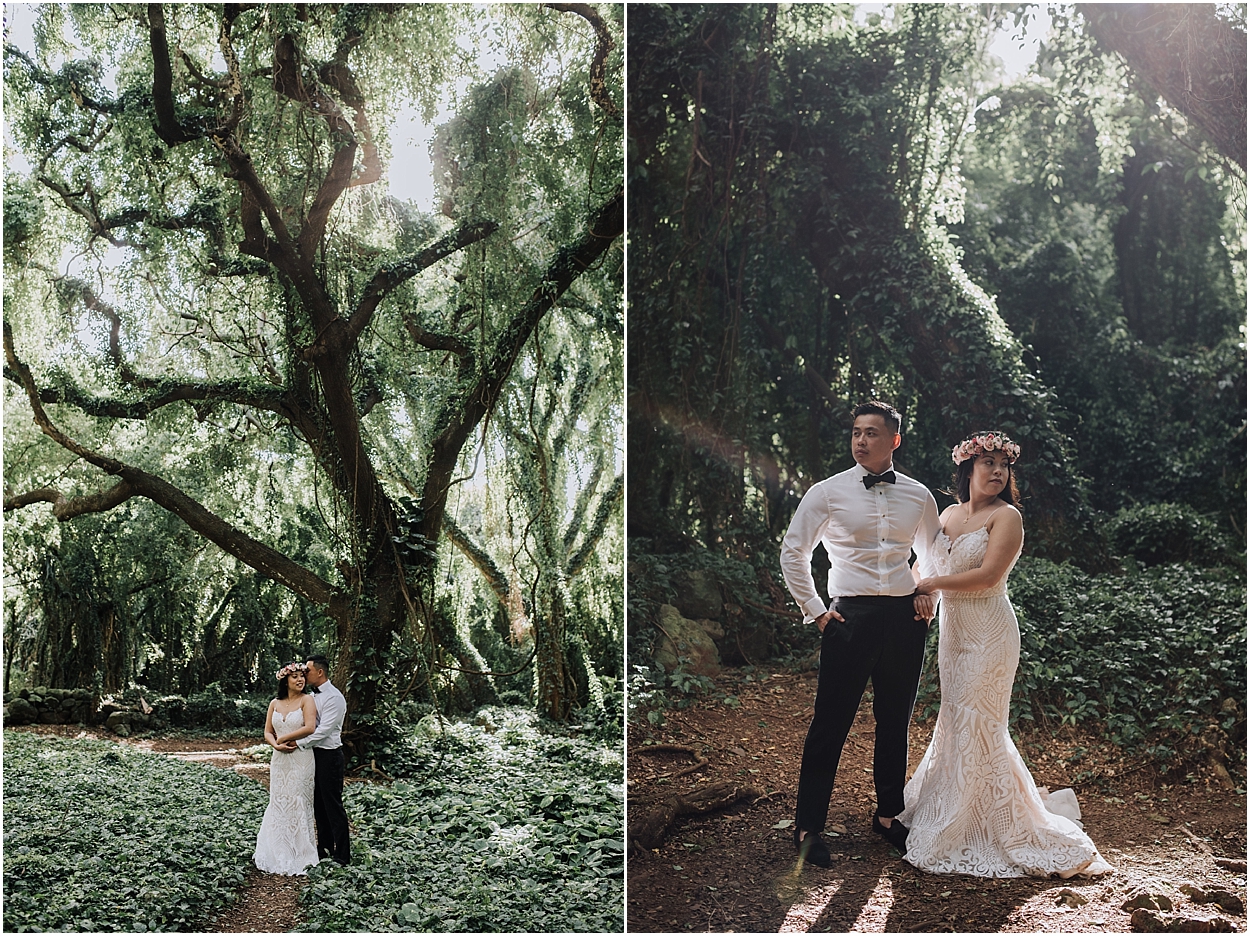 adventurous maui honeymoon session at honolua jungle and ironwoods beach
