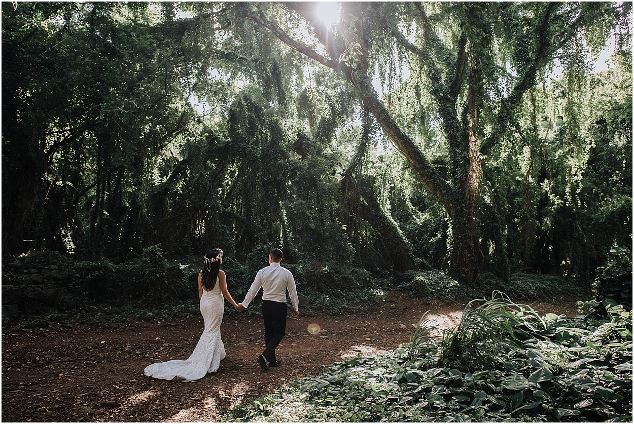 adventurous maui honeymoon session at honolua jungle and ironwoods beach