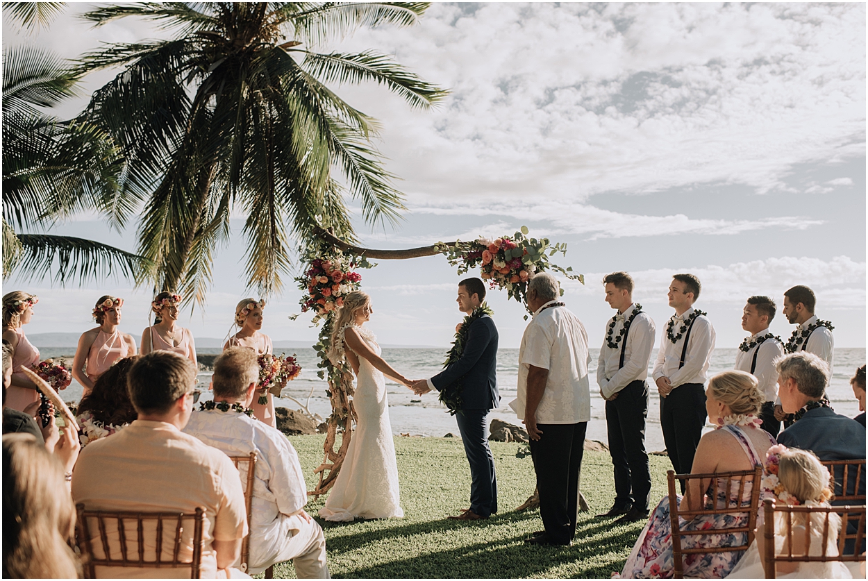 intimate maui wedding at olowalu plantation house in lahaina, hawaii