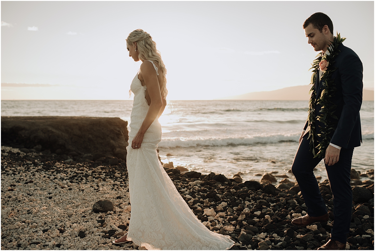 intimate maui wedding at olowalu plantation house in lahaina, hawaii