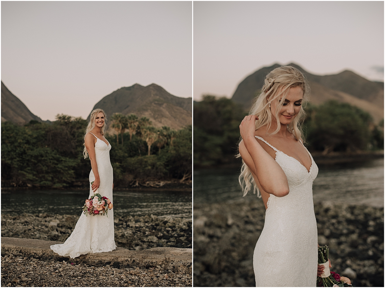 intimate maui wedding at olowalu plantation house in lahaina, hawaii