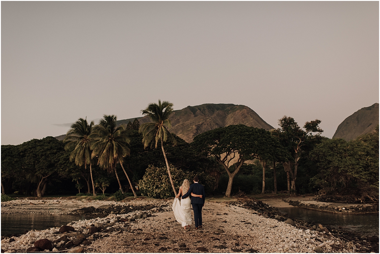 intimate maui wedding at olowalu plantation house in lahaina, hawaii