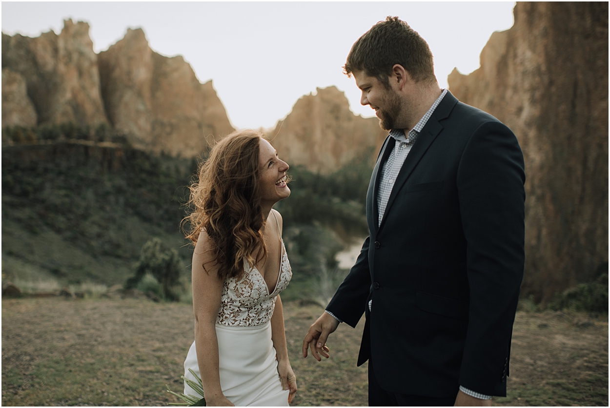 adventure elopement inspiration in Smith Rock State Park near Bend, Oregon