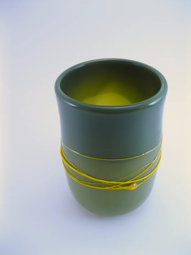 Green Vase with Yellow Threads by Wunder Around looking in.jpg