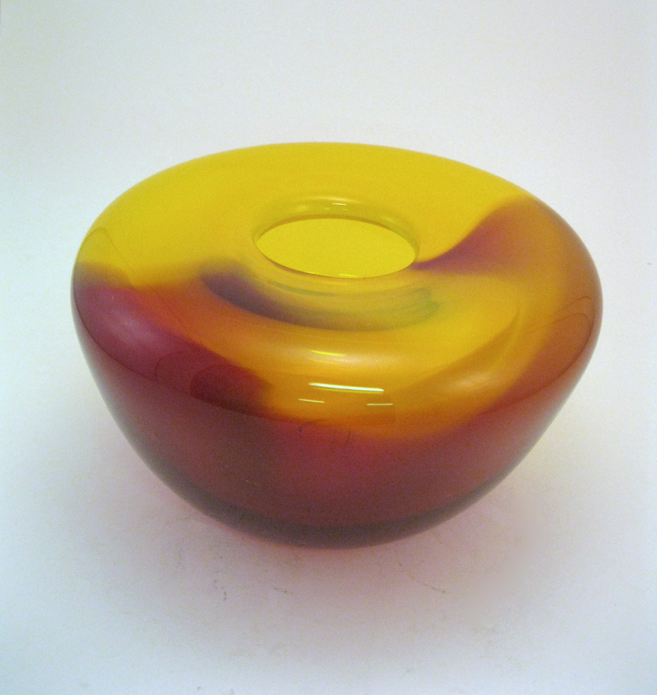 Gold and Ruby Blown Glass Vessel