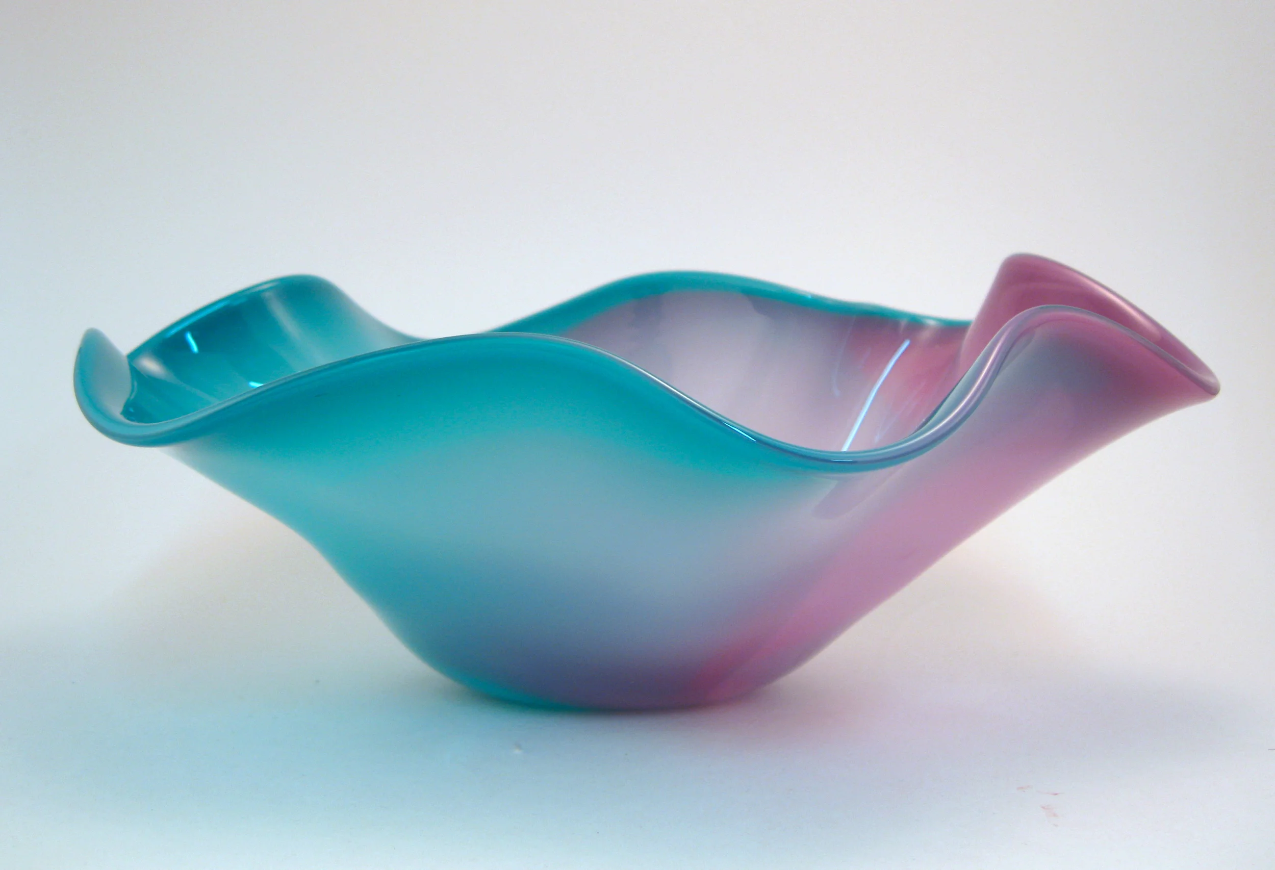 Aqua to Lilac Handkerchief Bowl