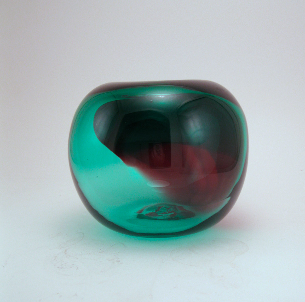 Ruby and Emerald Blown Glass Globe