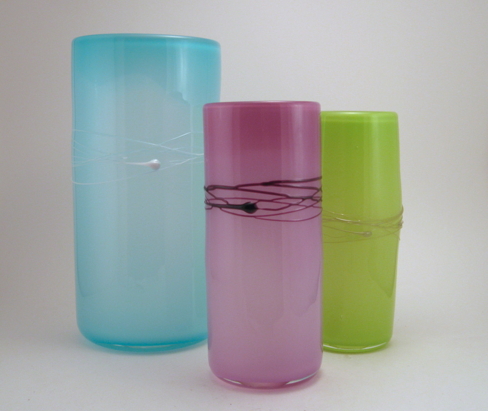 Trio of Threads Cylinder Vases
