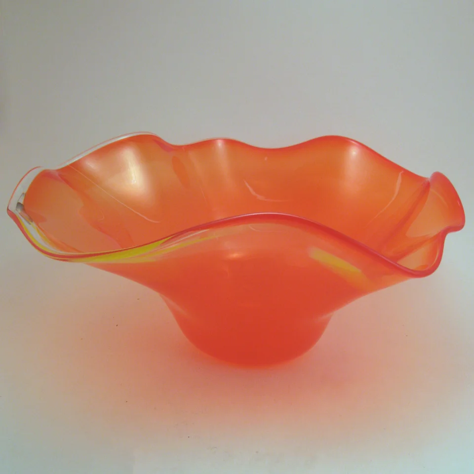 Red and Yellow Handkerchief Bowl