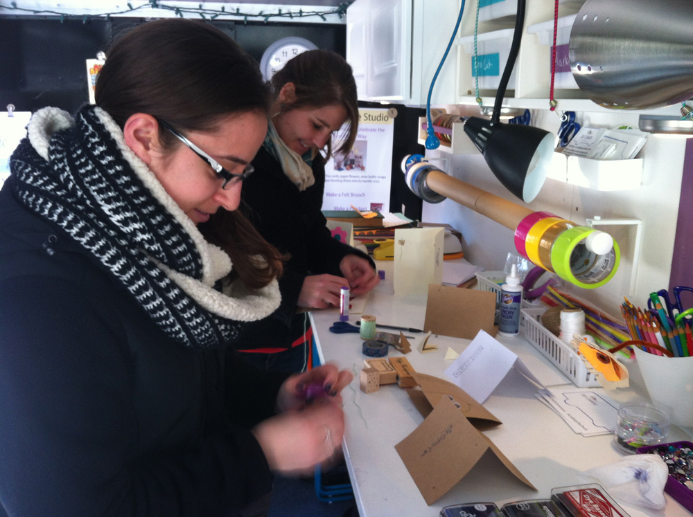 Card making in the Craft Commons truck.jpg