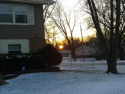 Sunrise peeks through the trees down the block from daughter Jess' house in Hoffman Estates, Illinois. Creativity is allowing oneself to make mistakes, Art is knowing which ones to keep. …Scott Adams