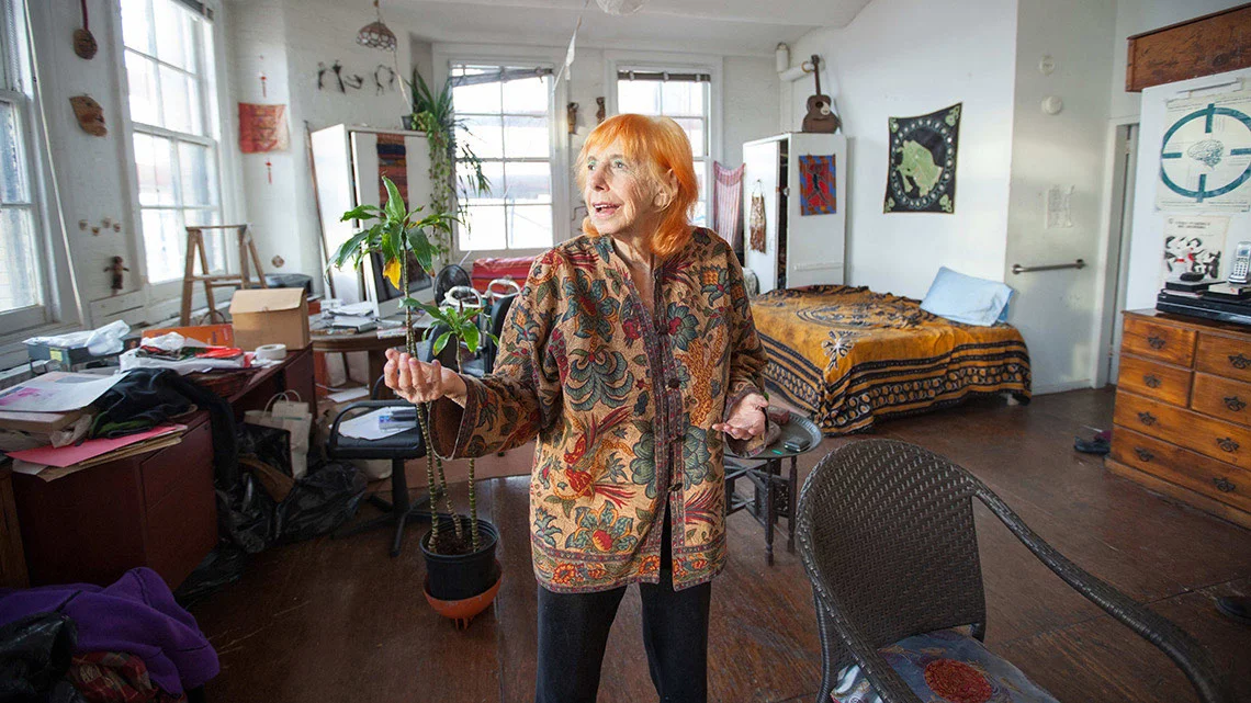 Edith Stephens in her apartment. Photo by duncan hewitt.