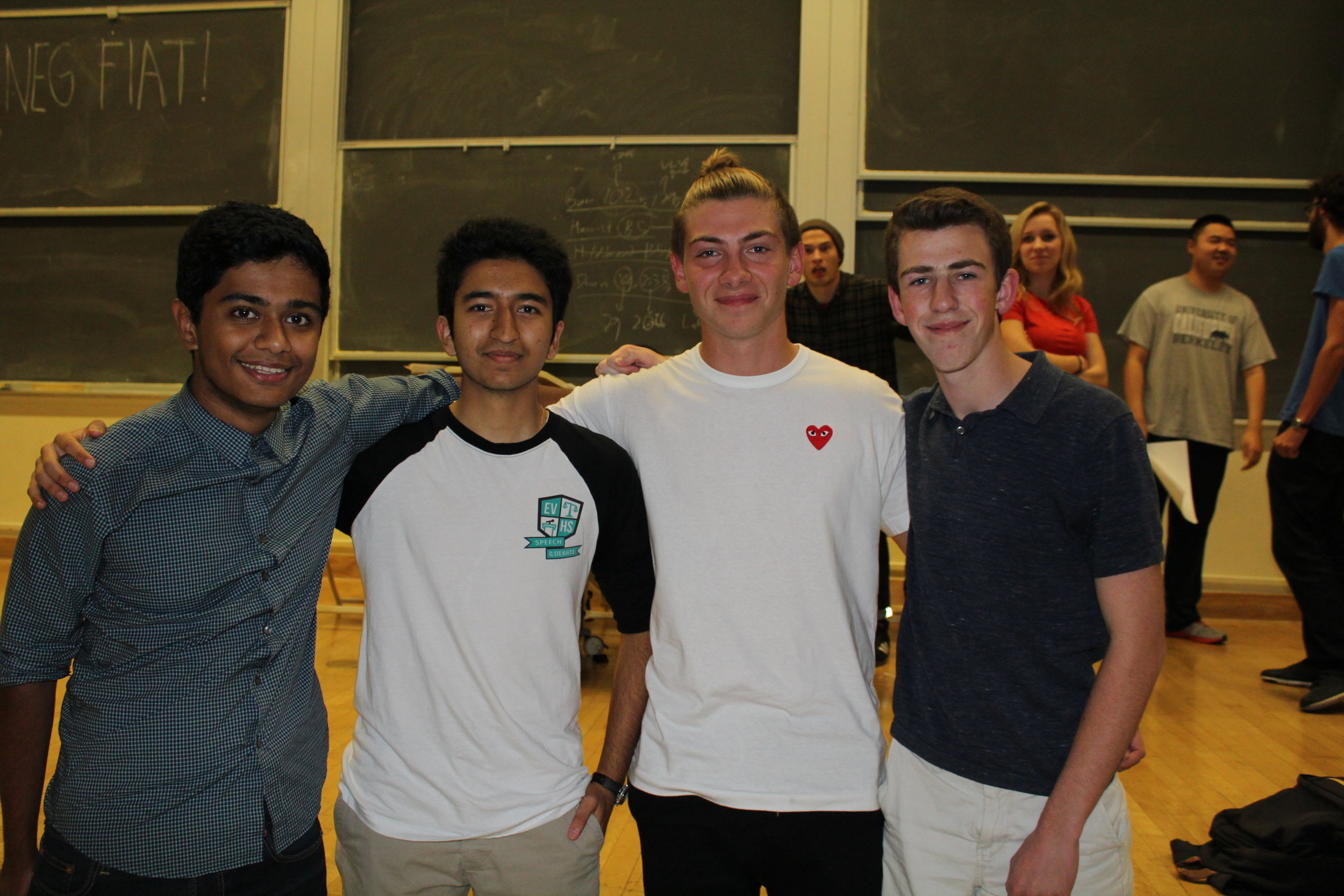 Left to right: Aris Saxena, Poojan Shukla, Marek Zielinski, and Caleb Kornfein