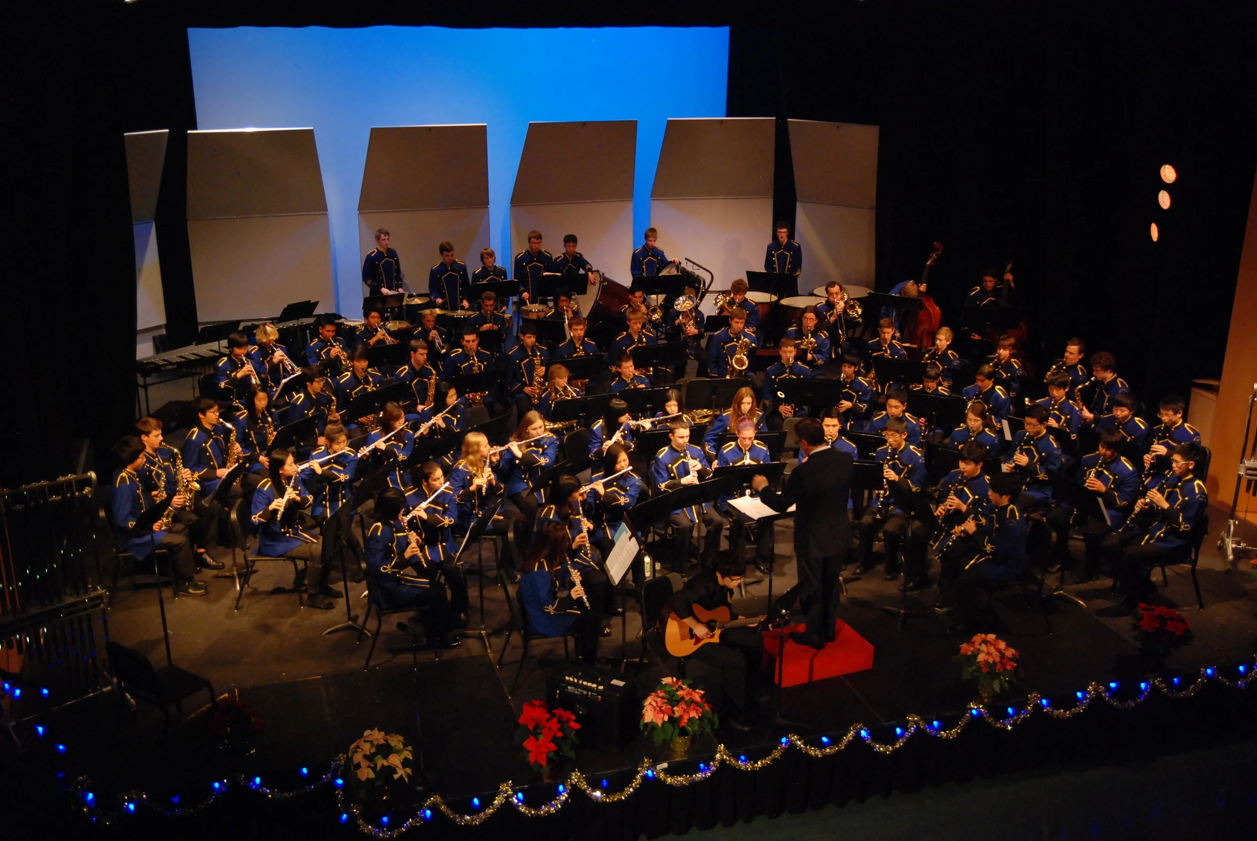 Playing Timpani at Christmas concert (top left)