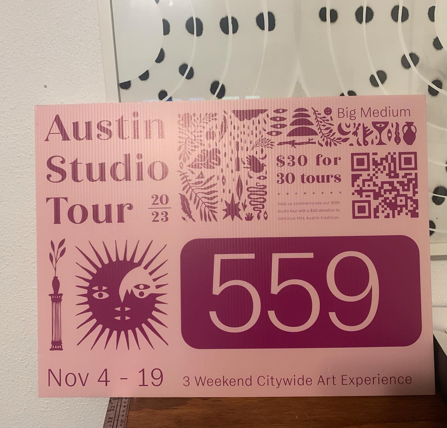 Come say, hello this weekend or next! Stop 559 on the map. I can&rsquo;t wait to see you! @austinstudiotour @bigmediumaustin