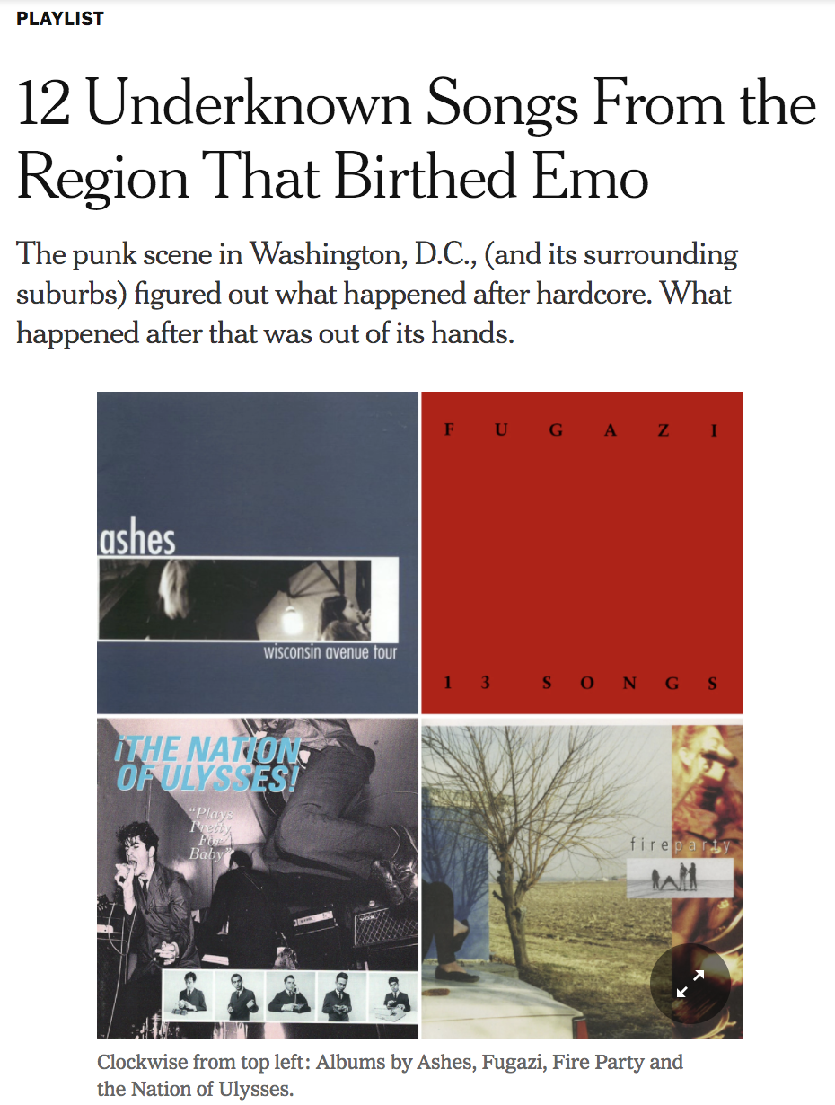 NY Times - 12 Underknown Songs From the Region That Birthed Emo