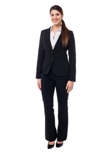Skirt and blouse, dress or pants for ladies. Dress heels or flats. No open toe shoes. Dress as you would for a corporate job interview.