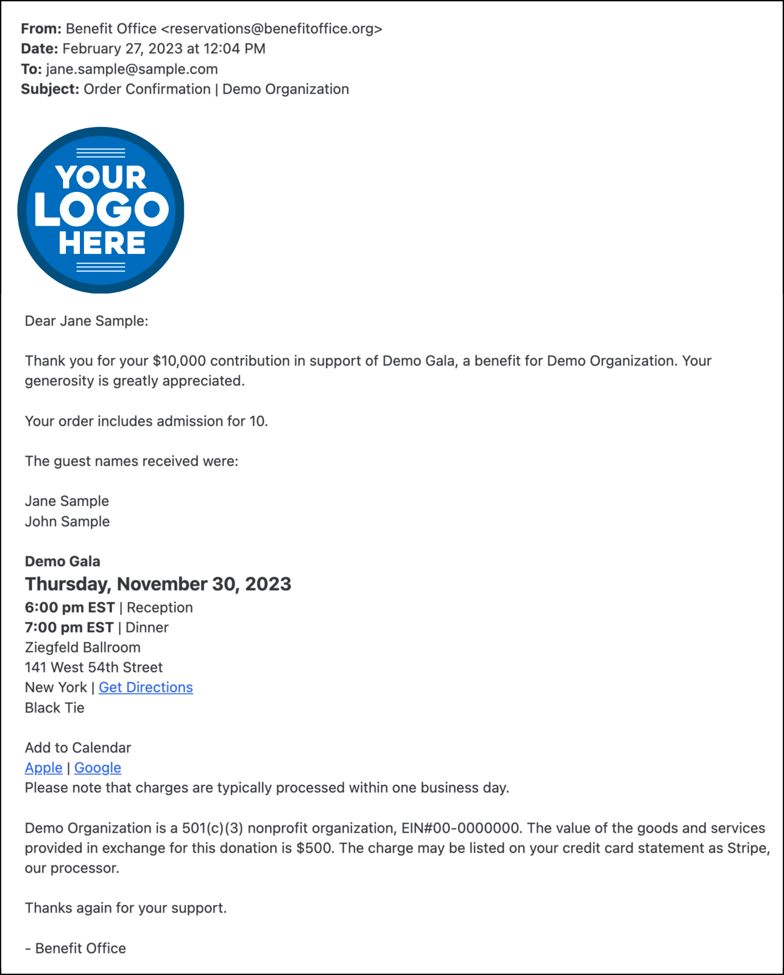 reservations email