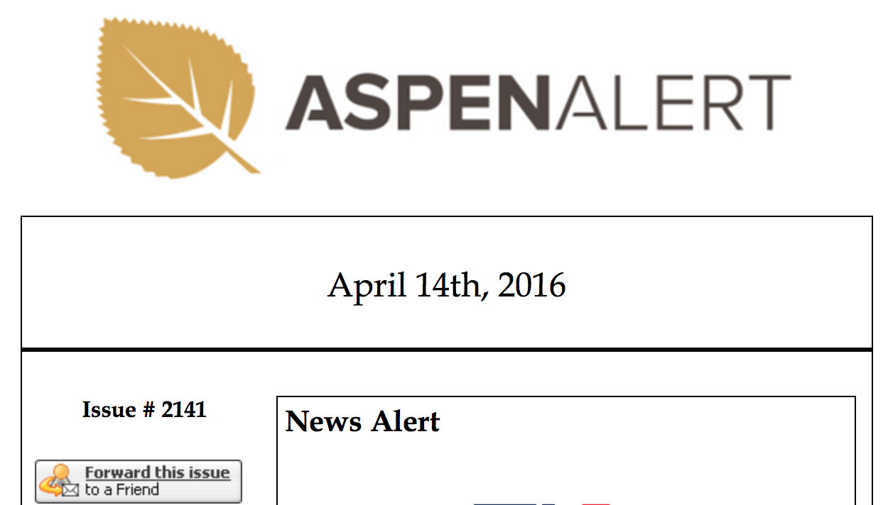 Before: Original Aspen Brook Masthead. Disorganized and disjointed. The newsletter logo was completely different from the one displayed on their website which posted the exact same content daily.