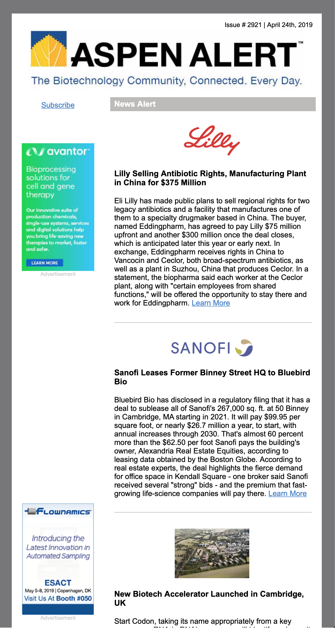Aspen Alert daily email newsletter