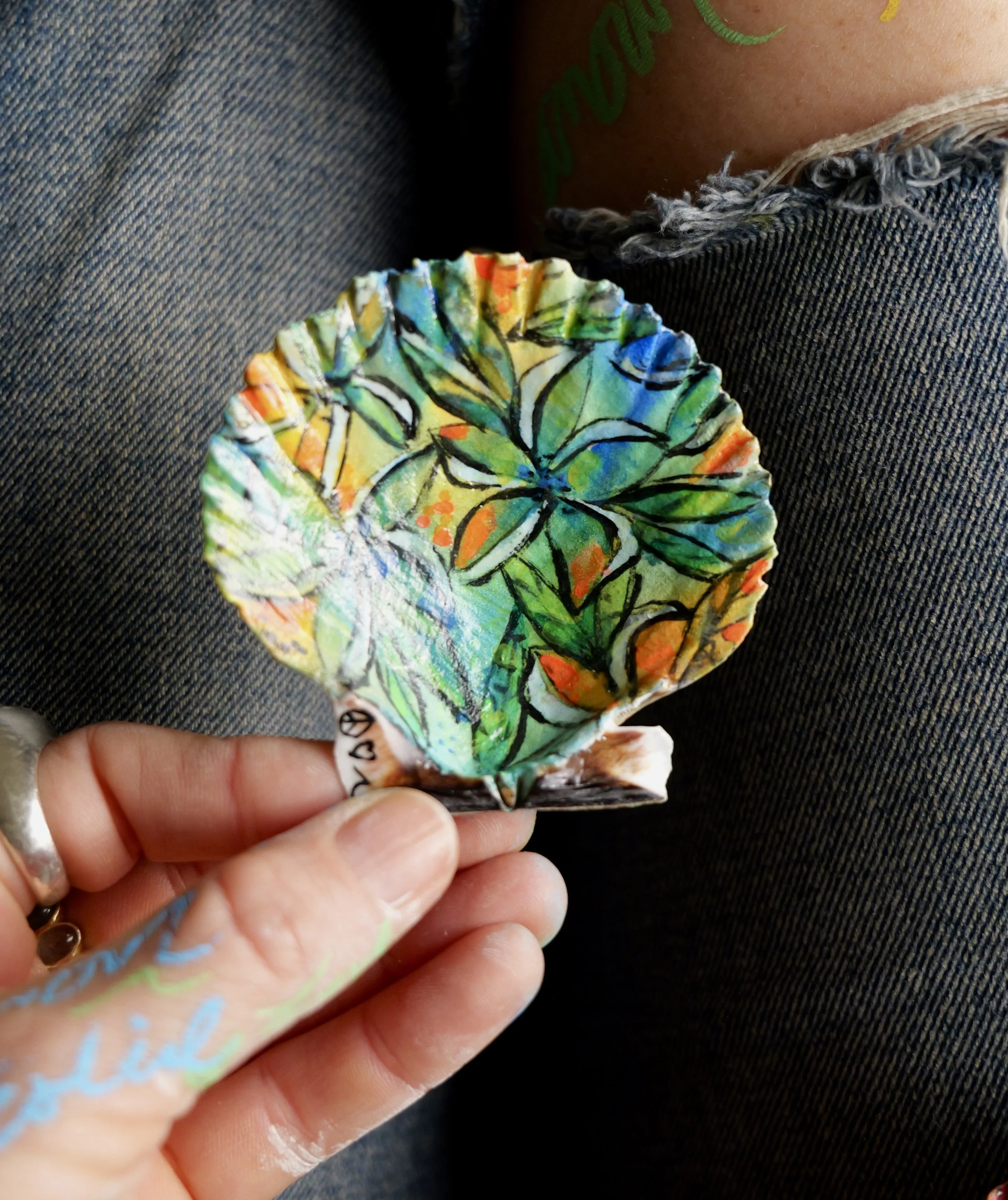 Green Plumeria Scallop