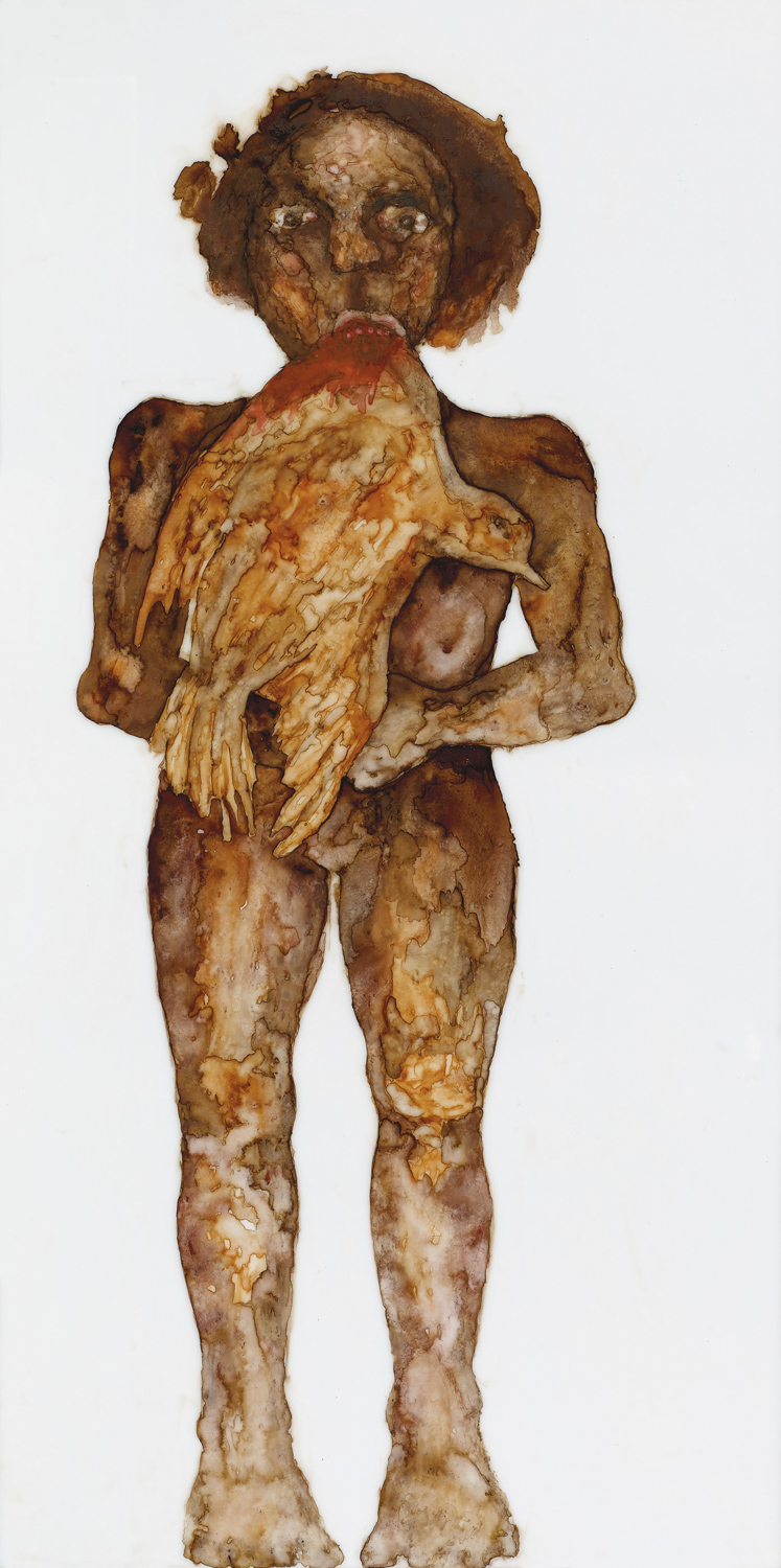 Vicky Scandrion, Brown, Oil on Plexiglas, 2018 (Photo credit: Avi Amsalem)