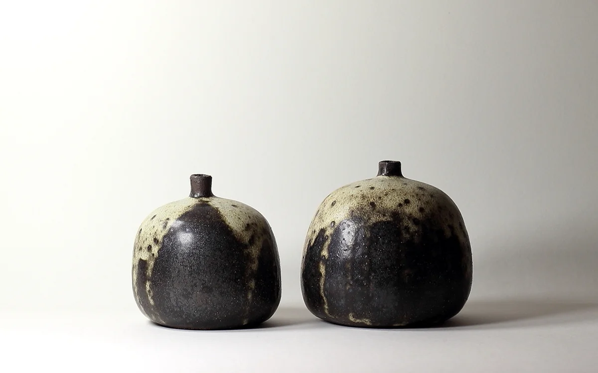 soliflores, émaux de grès | ø 12cm x h 11cm - ø 11cm x h 10cm