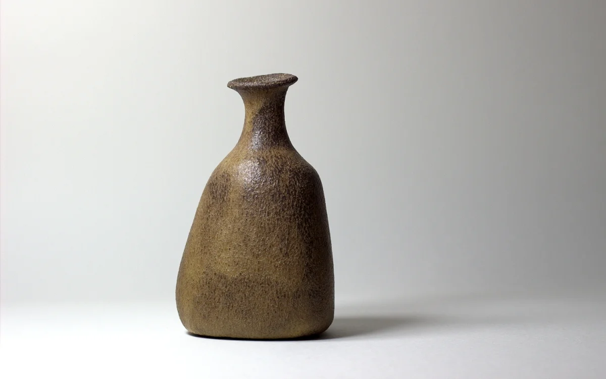 vase delta, grès noir, émaux de cendres | ø 9cm x h 16cm