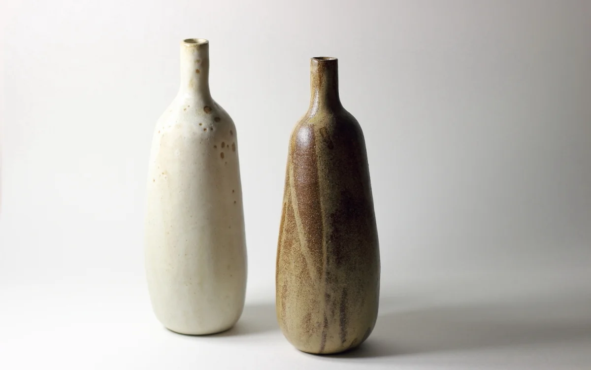 grandes bouteilles, émaux de grès | ø 10cm x h 26cm