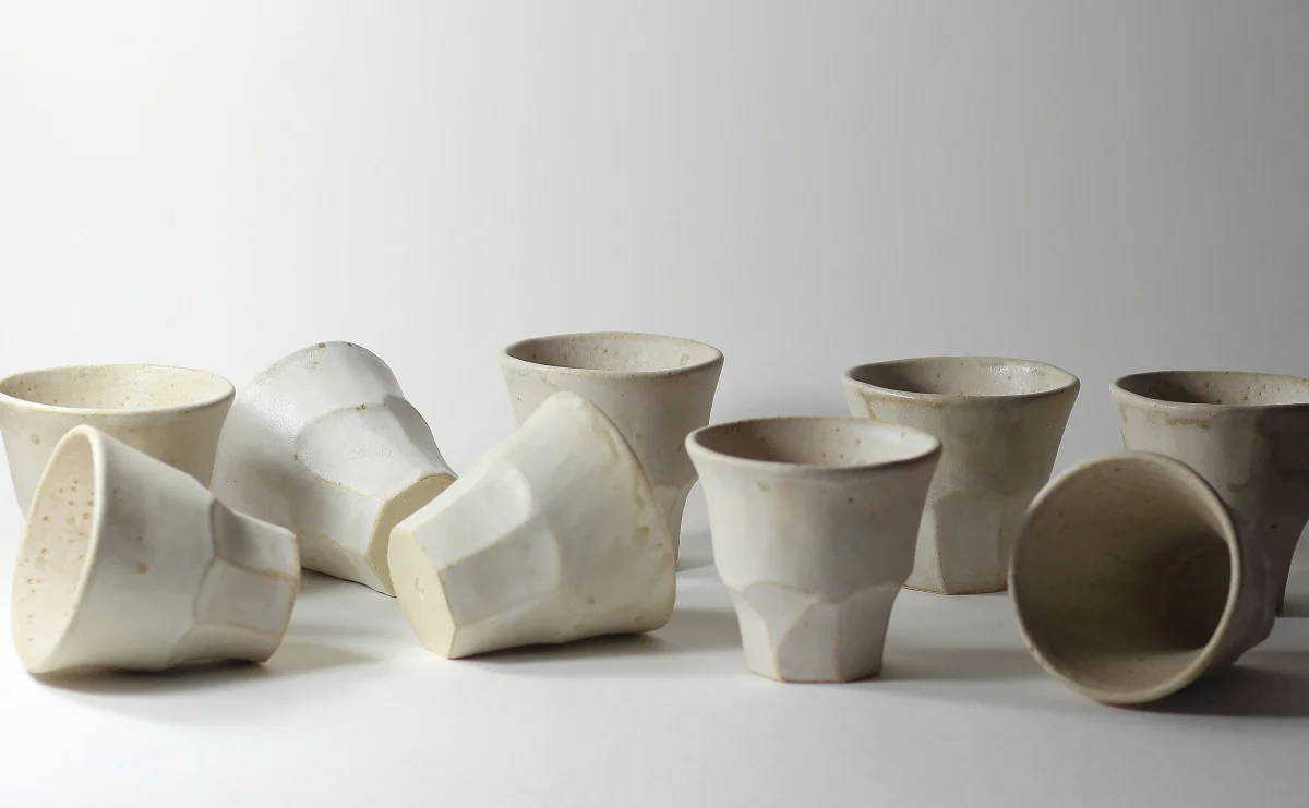 Tasse facettes, émaux de grès | ø 9cm x h 8.5cm