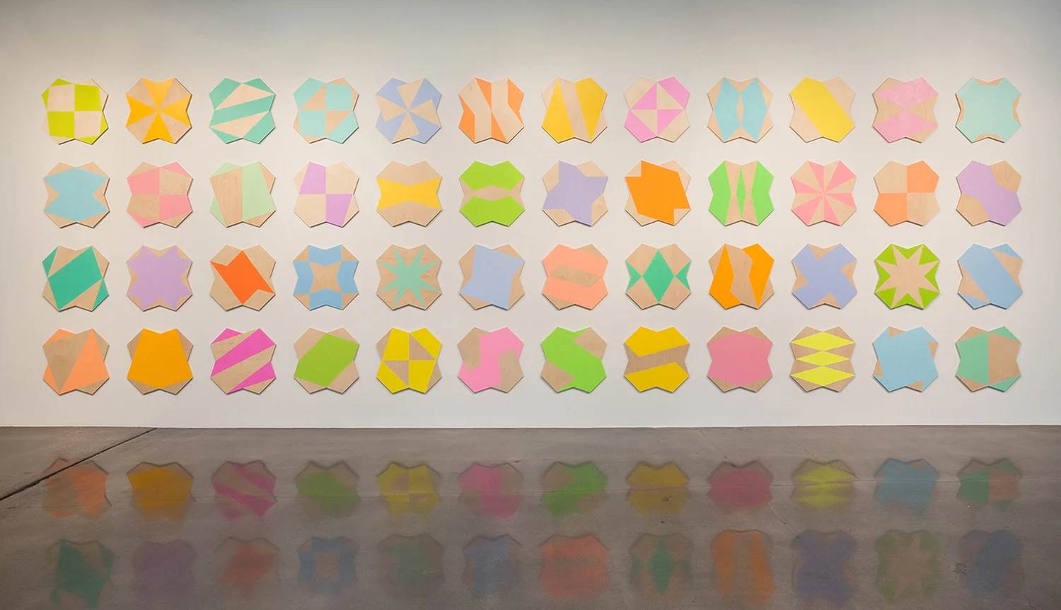 Pool Party II, 2016 acrylic on birch 120 x 360 inches