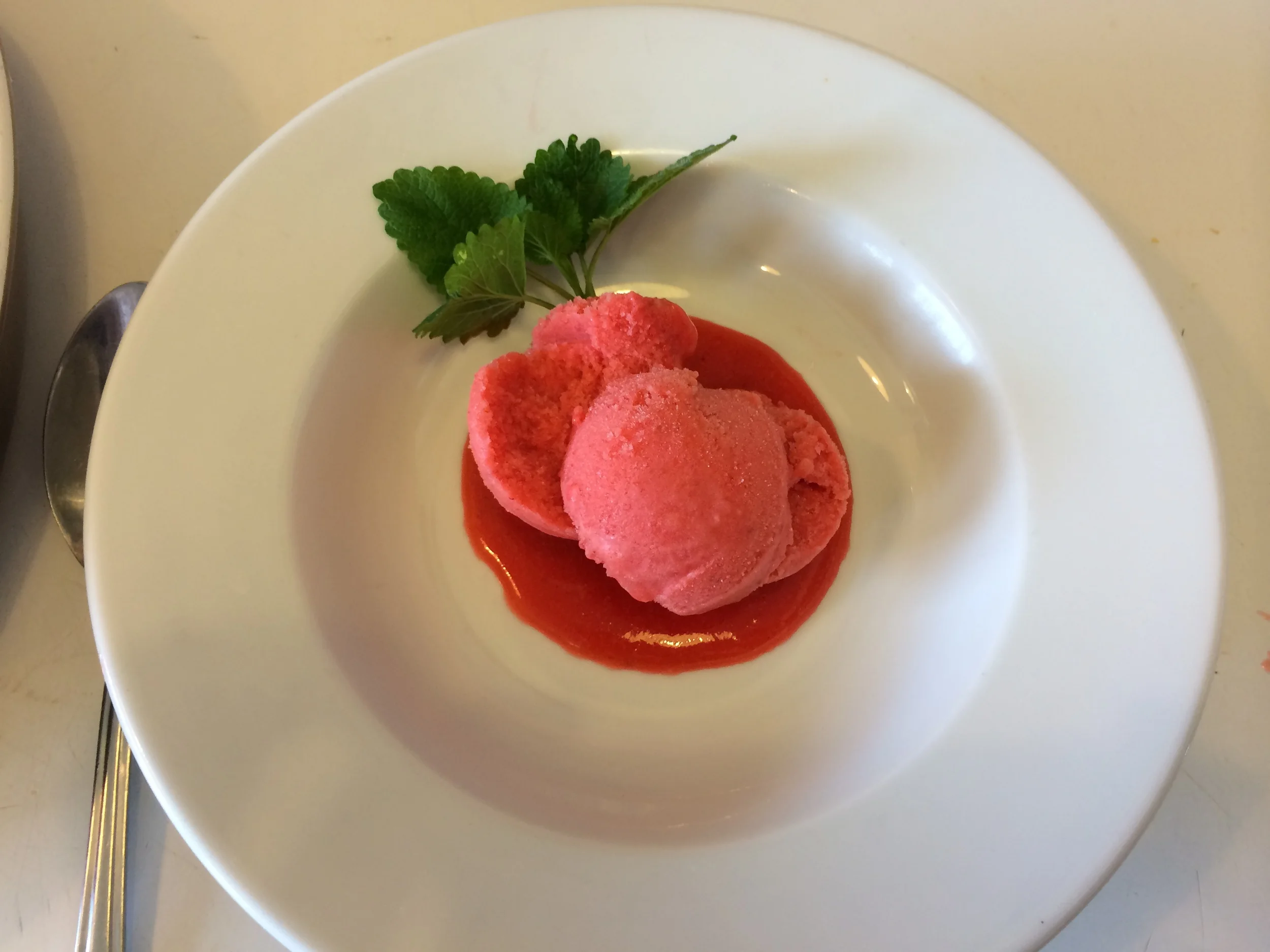 Strawberry Ice Cream with Strawberry Sauce